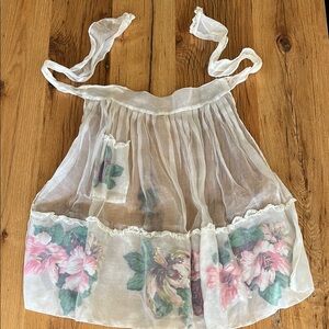 Vintage Sheer Floral Apron